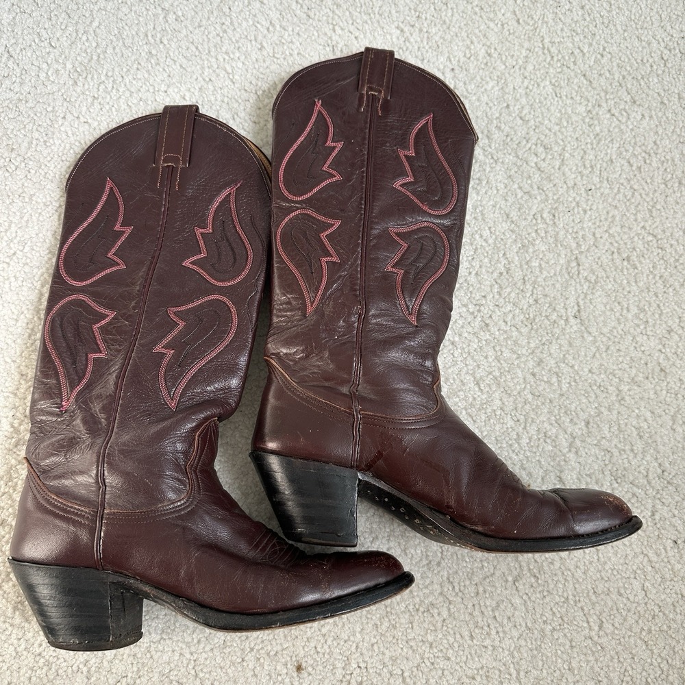 Nocona C 4070 Cowgirl Boots Maroon Women's Size‎ 6.5A